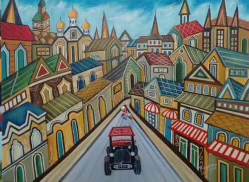 Our City di Nayanaa Kanodia, Pittura in vendita su Singulart