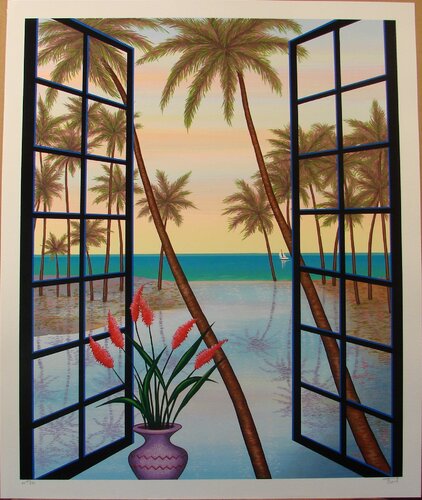 Window on lagoon by Fanch Ledan, Work on Paper for Sale on Singulart