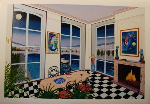 Chagall in Paris di Fanch Ledan, Opera su carta in vendita su Singulart