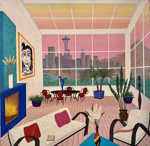 Penthouse over Seattle von Fanch Ledan, Malerei kaufen auf Singulart