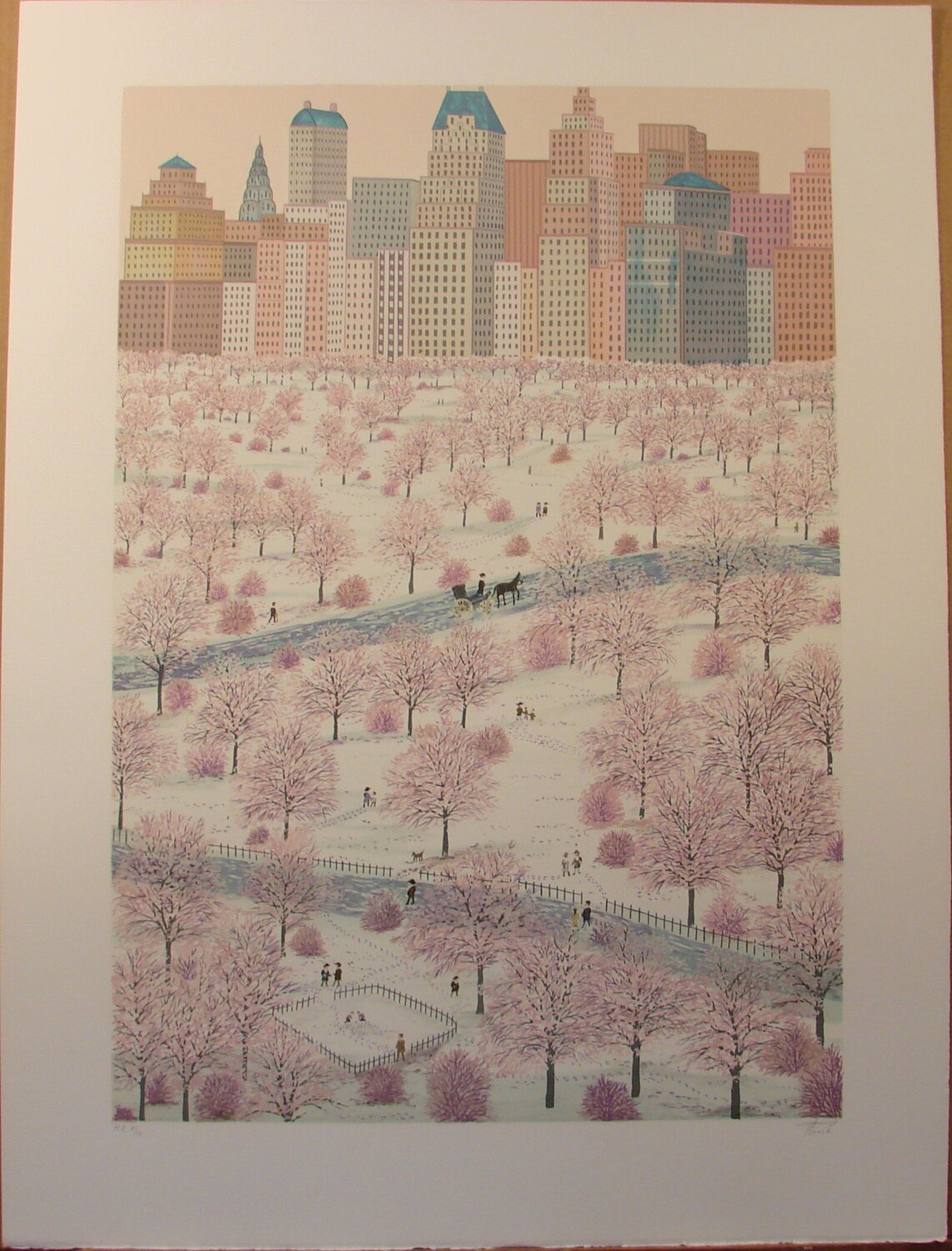 Spring Snow over Central Park Fanch Ledan Opera su carta in vendita