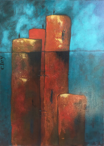 La Dérive des Continents : Bleue di CFey, Pittura in vendita su Singulart