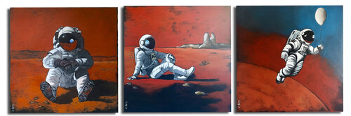 Life on mars- Triptyque von CFey, Malerei kaufen auf Singulart