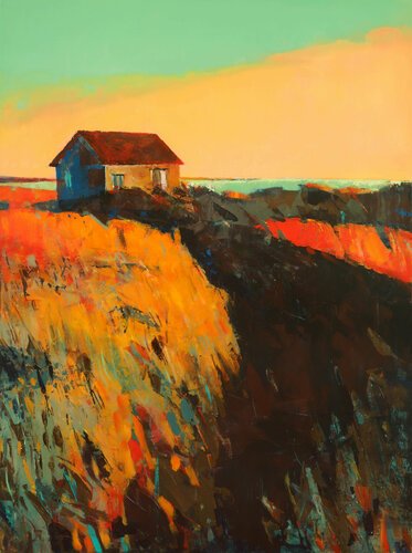 Bright evening at the edge of the sea van Bo Kravchenko, Schilderij te koop op Singulart