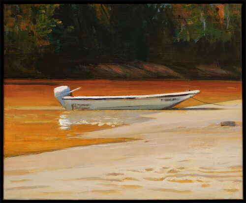 Golden journey on the lake von Bo Kravchenko, Malerei kaufen auf Singulart