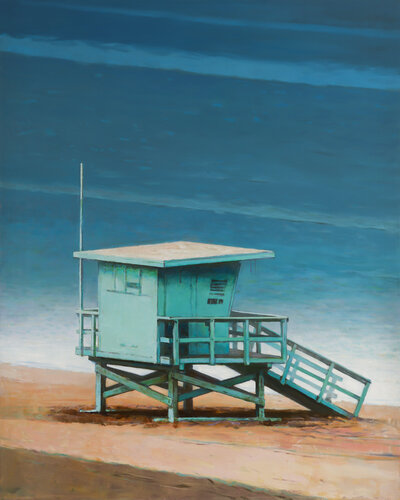 Turquoise Lifeguard Tower von Bo Kravchenko, Malerei kaufen auf Singulart