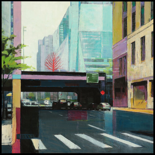 Red Heartbeat of the City van Bo Kravchenko, Schilderij te koop op Singulart