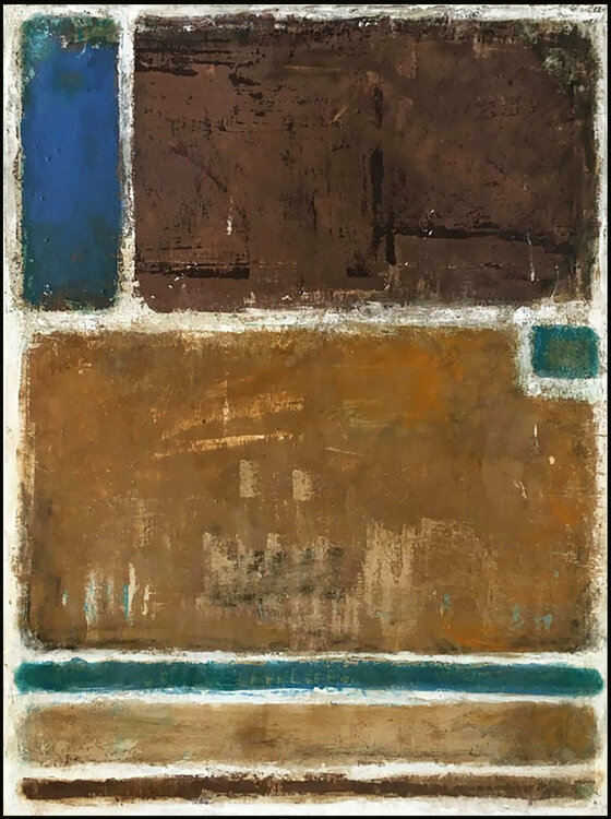 ABSTRACT TEAL NAVY BLUE Bo Kravchenko
