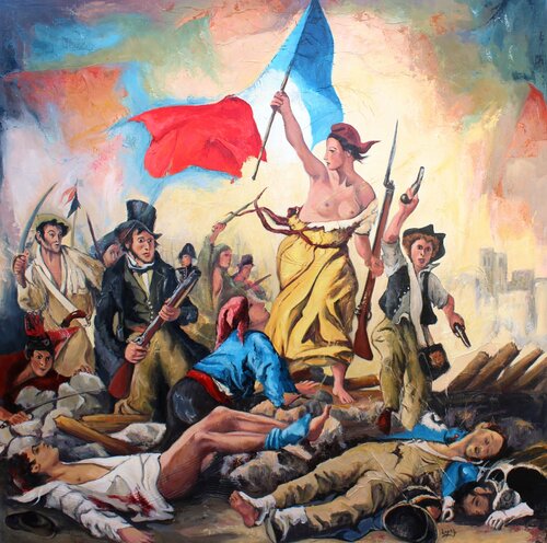 La Liberté guidant le peuple d'après Delacroix by Jean-Luc Lopez, Painting for Sale on Singulart