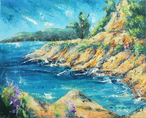 Mistral sur les Calanques von Jean-Luc Lopez, Malerei kaufen auf Singulart