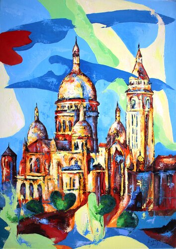Le Sacré Cœur de Paris di Jean-Luc Lopez, Pittura in vendita su Singulart