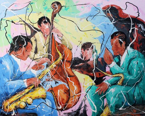 Conseils de jazz van Jean-Luc Lopez, Schilderij te koop op Singulart