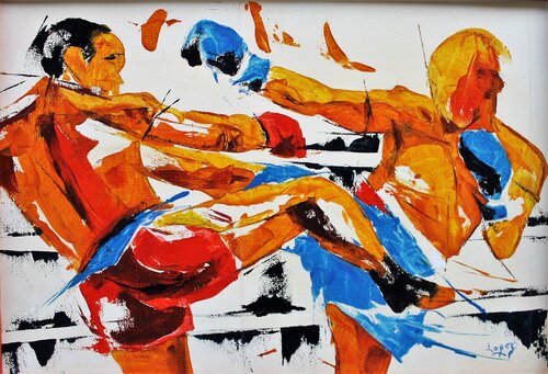 Boxe thai von Jean-Luc Lopez, Malerei kaufen auf Singulart