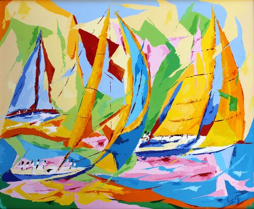 422 Voiles de vent by Jean-Luc Lopez, Painting for Sale on Singulart