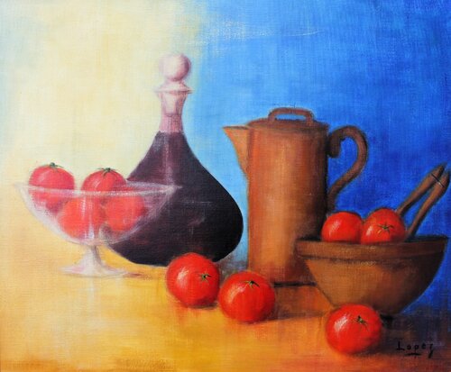 Carafe à vin di Jean-Luc Lopez, Pittura in vendita su Singulart
