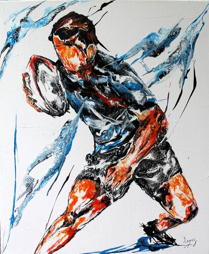 Eclair de rugby di Jean-Luc Lopez, Pittura in vendita su Singulart
