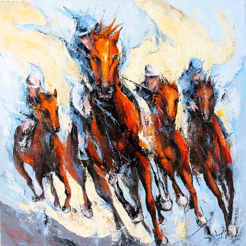 Course de chevaux de Jean-Luc Lopez, Pintura a la venta en Singulart