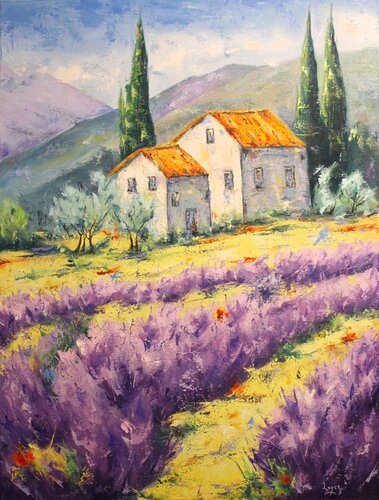 Mas aux cyprès et lavandes de Jean-Luc Lopez, Pintura a la venta en Singulart