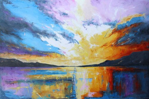 Couleurs chaudes sur le Pacifique von Jean-Luc Lopez, Malerei kaufen auf Singulart