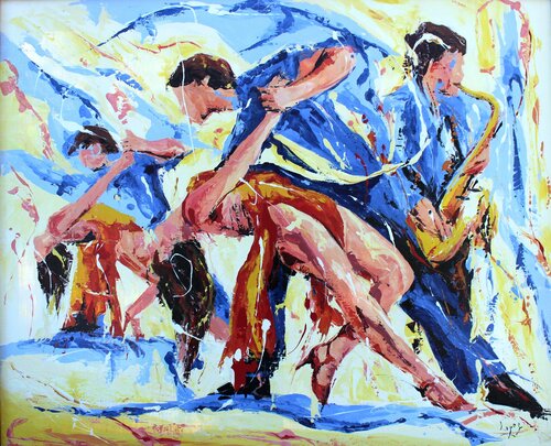 Tango au saxo di Jean-Luc Lopez, Pittura in vendita su Singulart