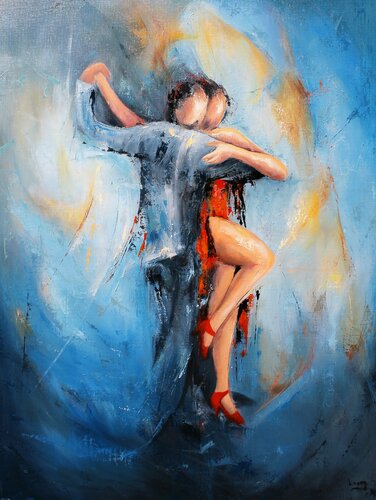 Tango bleu nuit de Jean-Luc Lopez, Pintura a la venta en Singulart