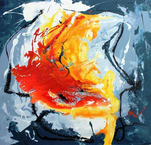 L'ile au magma di Jean-Luc Lopez, Pittura in vendita su Singulart
