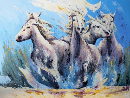 Eclat de Camargue van Jean-Luc Lopez, Schilderij te koop op Singulart