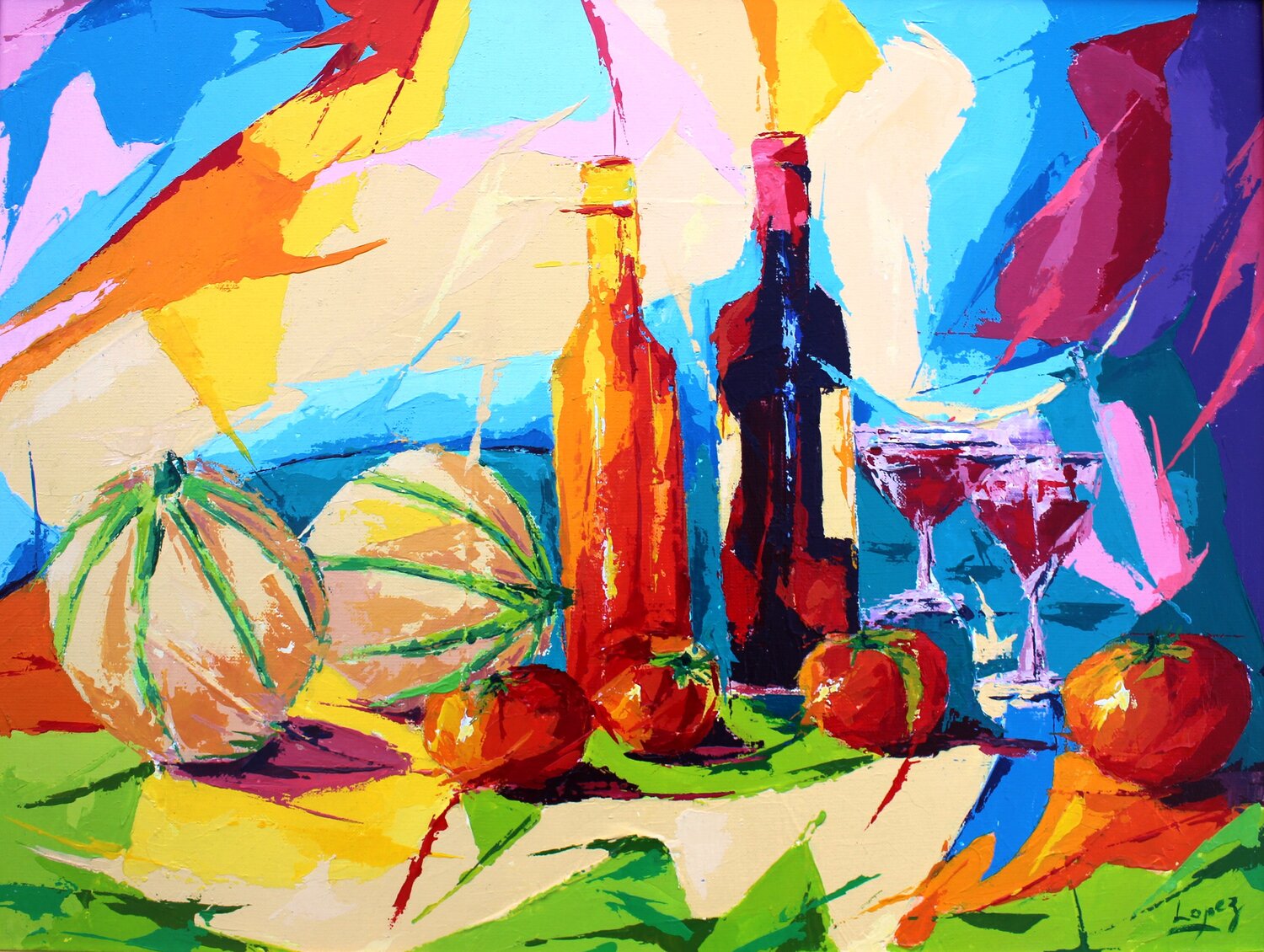 Nature morte aux melons Jean-Luc Lopez