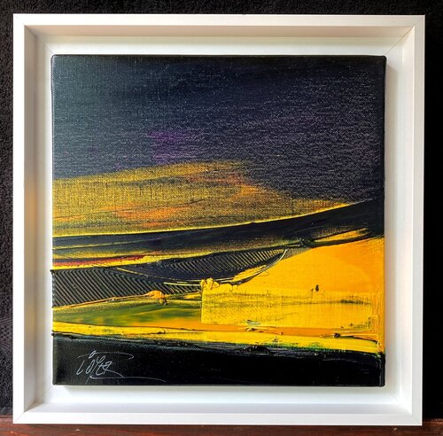 Référence S 207 - Huile sur toile 30x30 encadrée caisse américaine blanche Jean Soyer