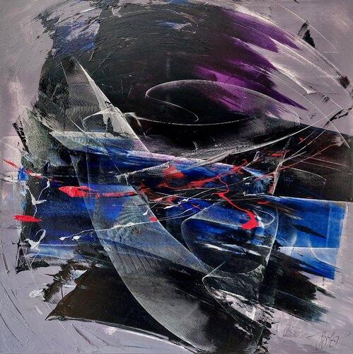 Référence K 15 - Huile sur toile 100x100cm von Jean Soyer, Malerei kaufen auf Singulart