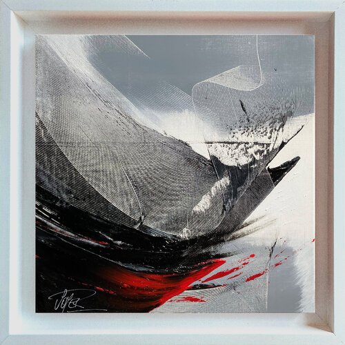 Référence S 183 - Huile sur toile 50x50cm encadrée caisse américaine blanche di Jean Soyer, Pittura in vendita su Singulart