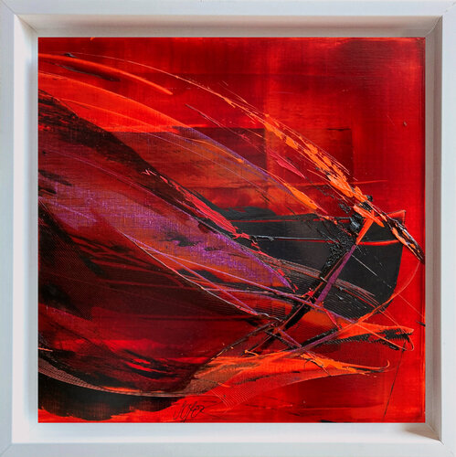 Référence P 38 - Huile sur toile 60x60cm encadrée caisse américaine blanche van Jean Soyer, Schilderij te koop op Singulart