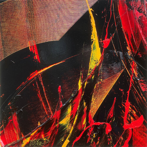 Réf. S 21 - Huile sur toile 60x60cm  -  encadrement caisse américaine blanche van Jean Soyer, Schilderij te koop op Singulart