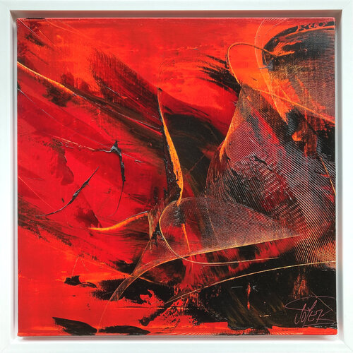 Référence H 10 - Huile sur toile 60x60cm encadrée caisse américaine blanche di Jean Soyer, Pittura in vendita su Singulart