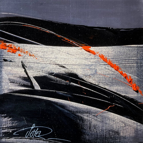 Référence S 264 - Huile sur toile 30x30cm avec  ou sans cadre caisse américaine blanche von Jean Soyer, Malerei kaufen auf Singulart