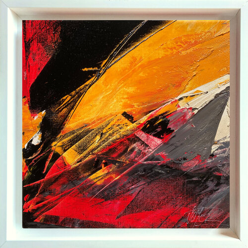 Référence S 195 - Huile sur toile 60x60cm encadrée caisse américaine blanche van Jean Soyer, Schilderij te koop op Singulart