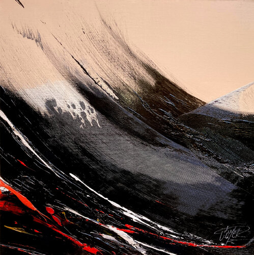 Référence S 241 - huile sur toile 60x60cm avec encadrement caisse américaine blanche van Jean Soyer, Schilderij te koop op Singulart