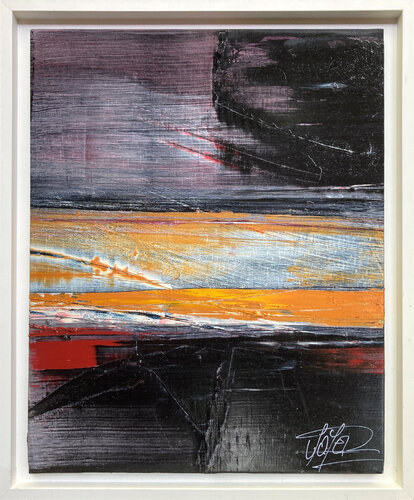 Référence R 106 - Huile sur toile 41x33cm avec encadrement caisse américaine blanche van Jean Soyer, Schilderij te koop op Singulart