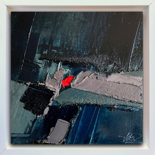 Référence 1995 10 10 - Huile sur toile 40x40 encadrée caisse américaine blanche di Jean Soyer, Pittura in vendita su Singulart