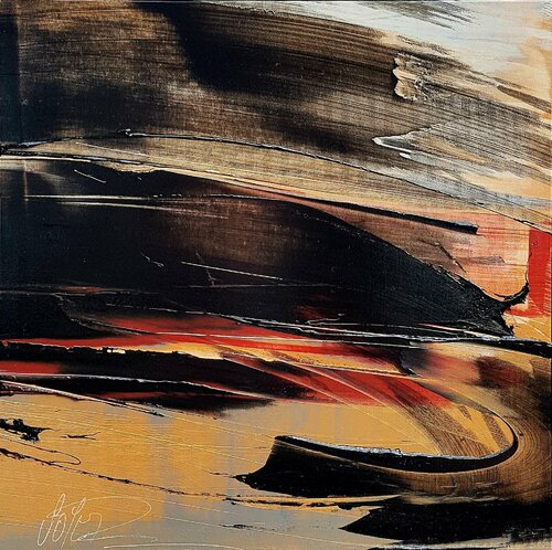 Sans titre - Référence S 12 - 40x40cm + cadre von Jean Soyer, Malerei kaufen auf Singulart