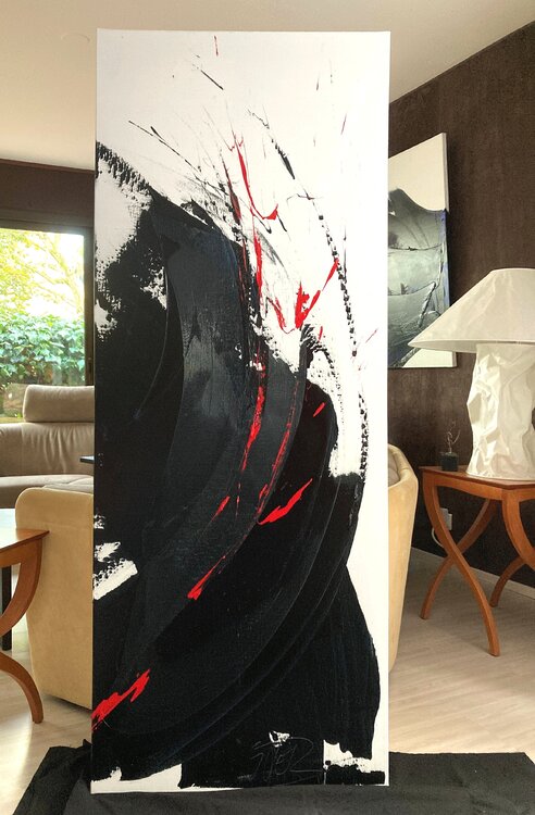 Référence S 218 - Huile sur toile 180x70cm Jean Soyer
