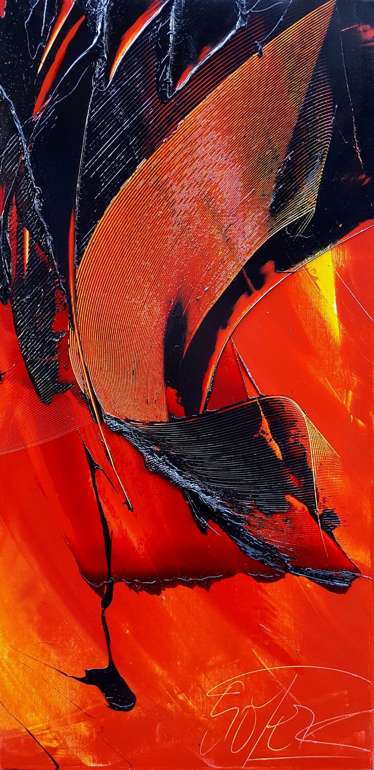 Sans titre - Référence S 140 - Huile sur toile 80x40cm Jean Soyer
