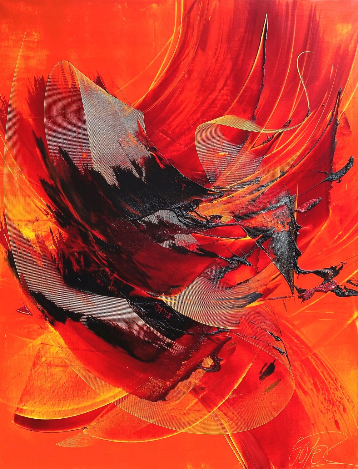 Référence E 82 - Huile sur toile 146x114cm Jean Soyer Originalgemälde zu verkaufen
