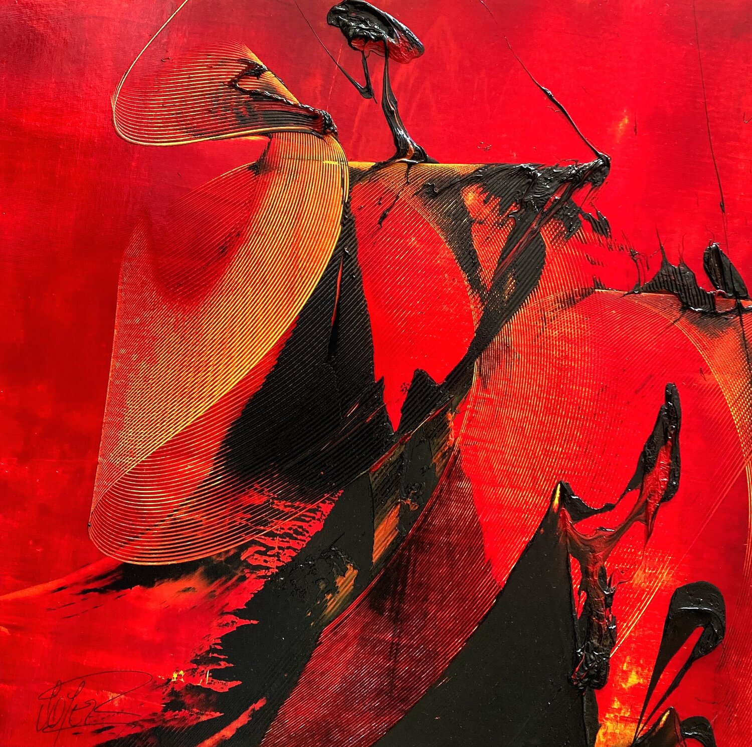 Référence E 156 - Huile sur toile 65x65cm Jean Soyer Originalgemälde zu verkaufen