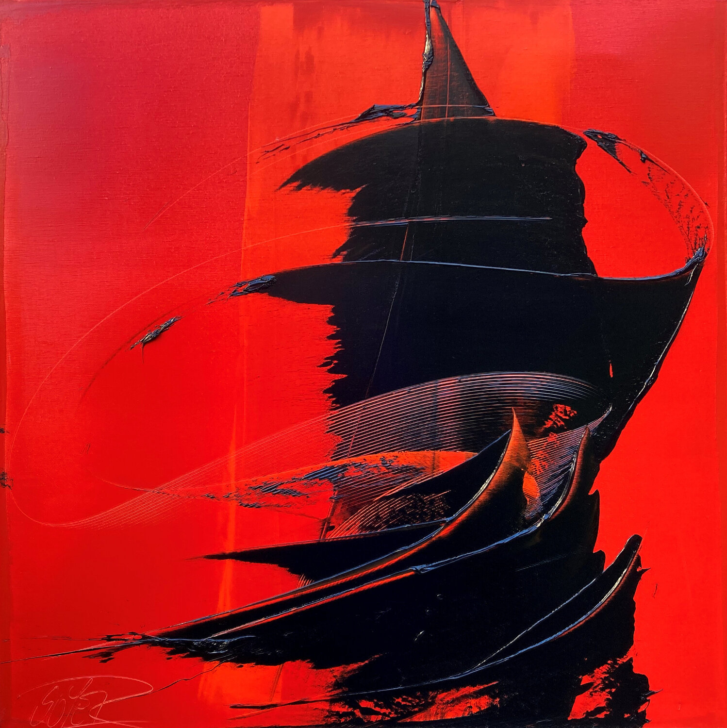Référence B 25 - Huile sur toile 80x80cm Jean Soyer Originalgemälde zu verkaufen