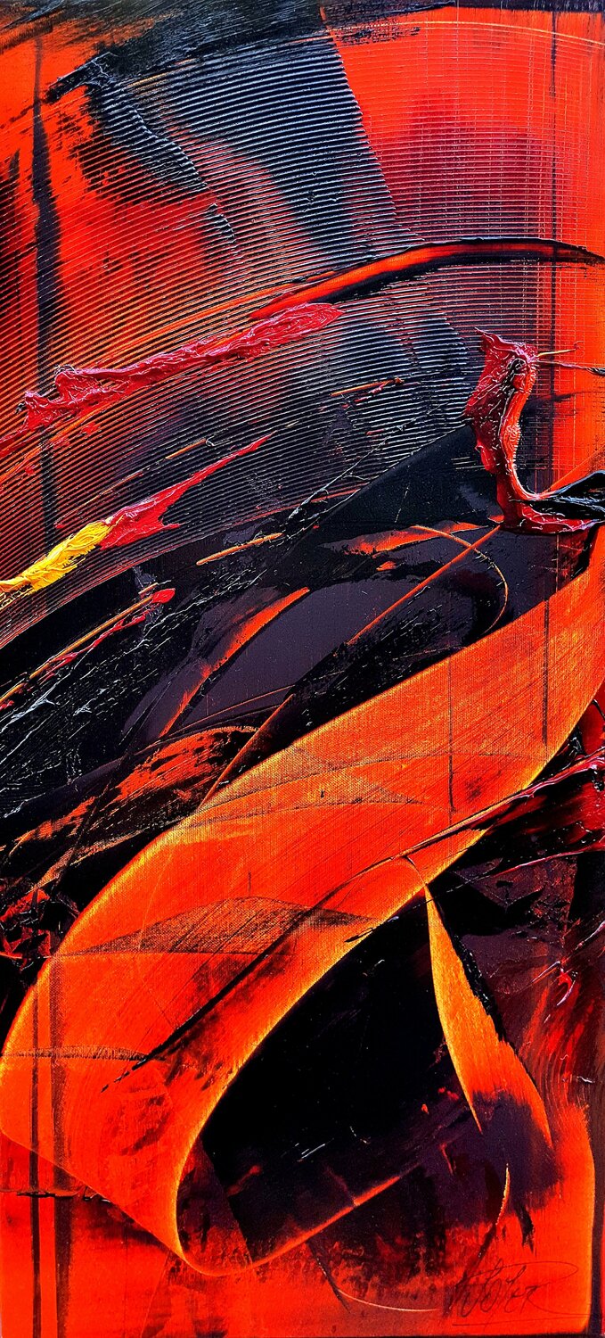Sans titre - Référence H 01 - Huile sur toile 75x35cm Jean Soyer