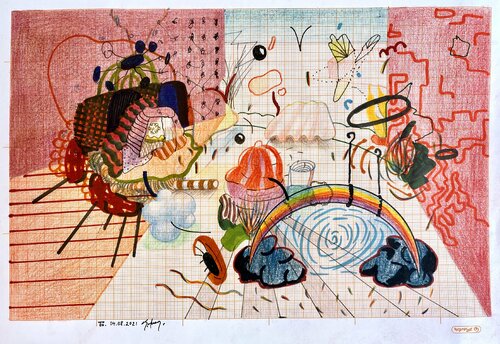 Sketches For Synthetic Future XVII by Edith Torony, 소묘 for Sale on Singulart