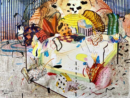 Around the corner par Edith Torony, Dessin en vente sur Singulart