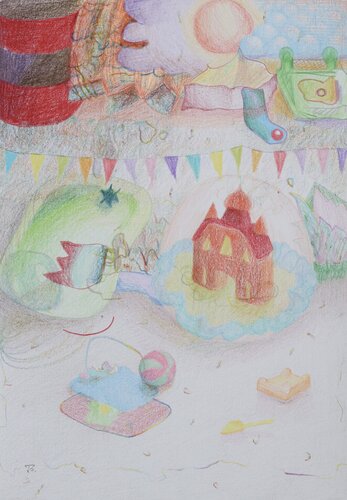 Tiny Carnival van Edith Torony, Tekening te koop op Singulart
