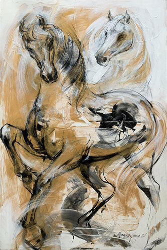 Horses van Priyendra Shukla, Schilderij te koop op Singulart